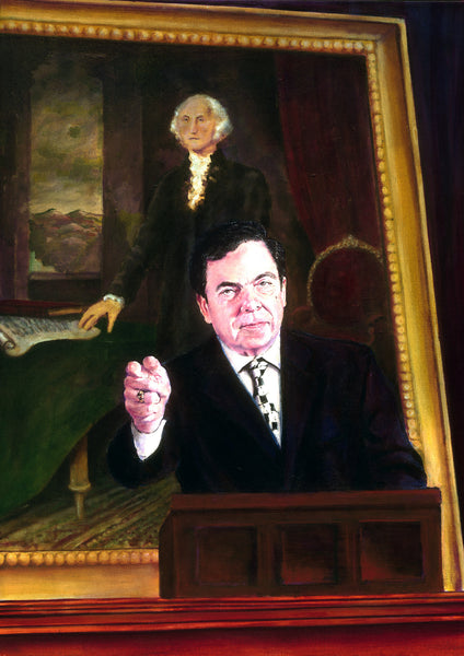 Stephen Komie portrait by the artist Trevor Goring