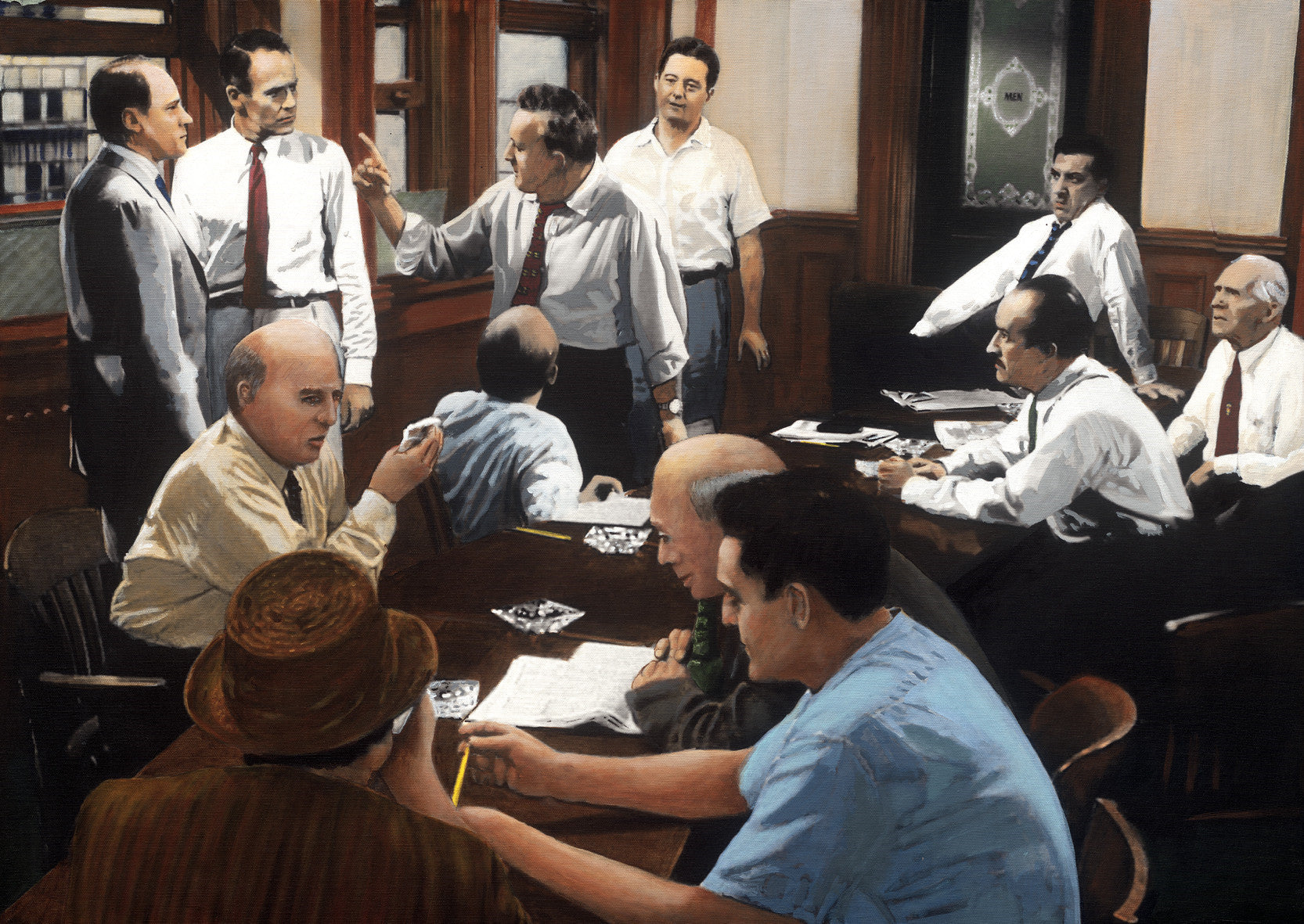 Twelve Angry Men reconstruction by artist Trevor Goring