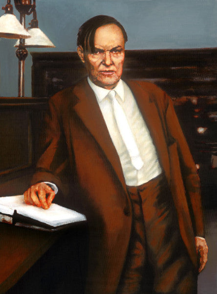 Clarence Darrow argues against the death penalty in Chicago 1924 by artist Trevor Goring